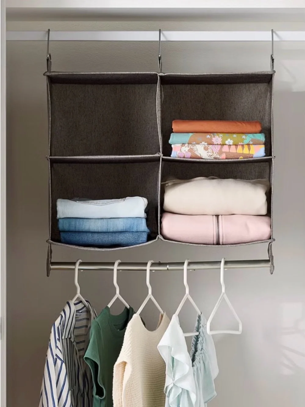 The Container Store Foldable Fabric Storage Cubes Set of 4 Gray